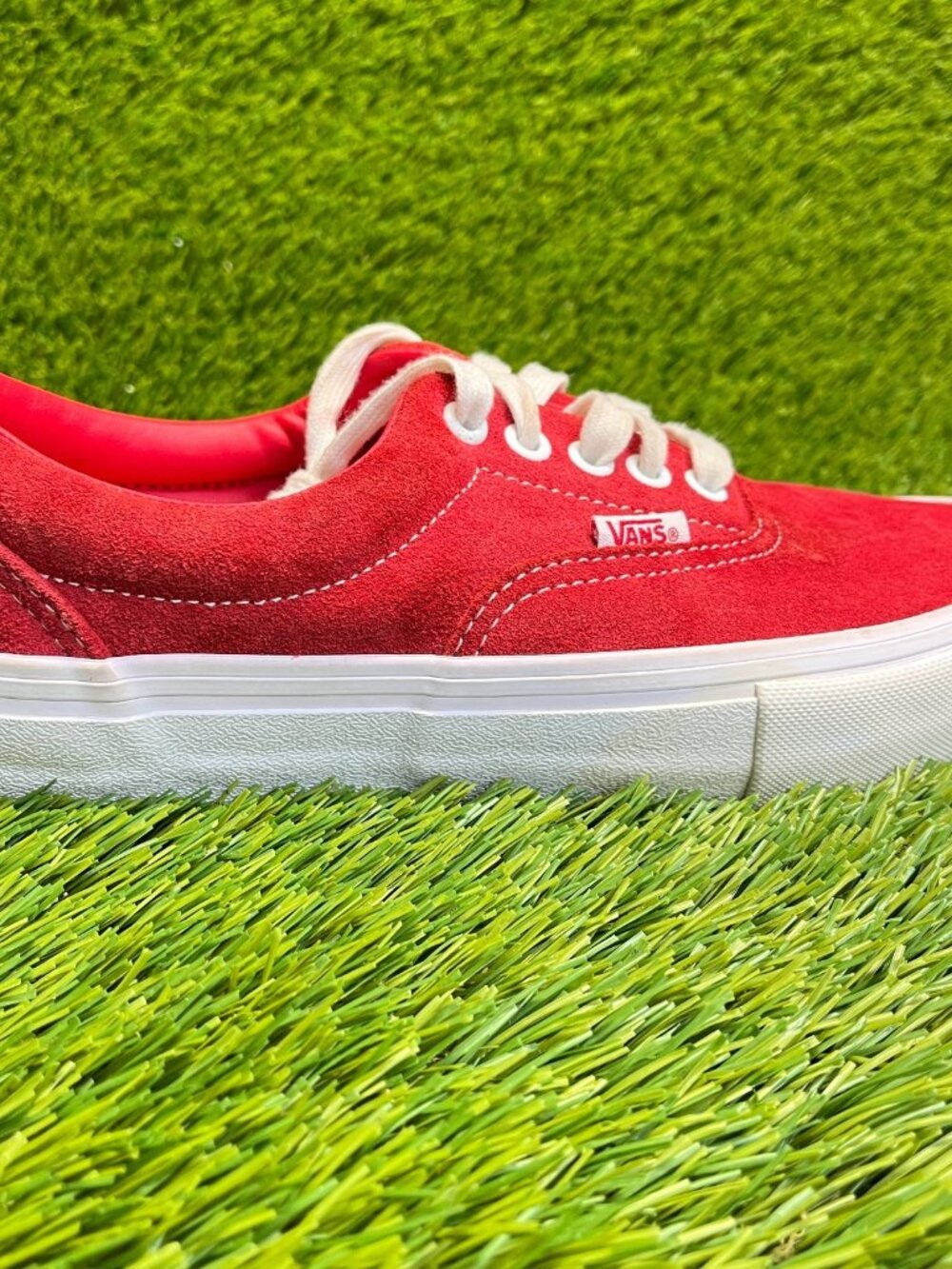 Vans Era Pro Suede Mens Size‎ 7 Red White Athletic Skateboard Shoes Sneakers
